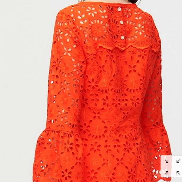 J. Crew Bell-Sleeve Dress In Embroidered Eyelet - Picture 6 of 7